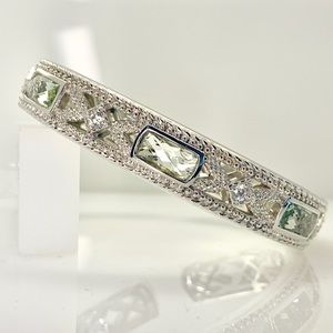 Judith Ripka Mint Quartz Lotus Cuff Bracelet